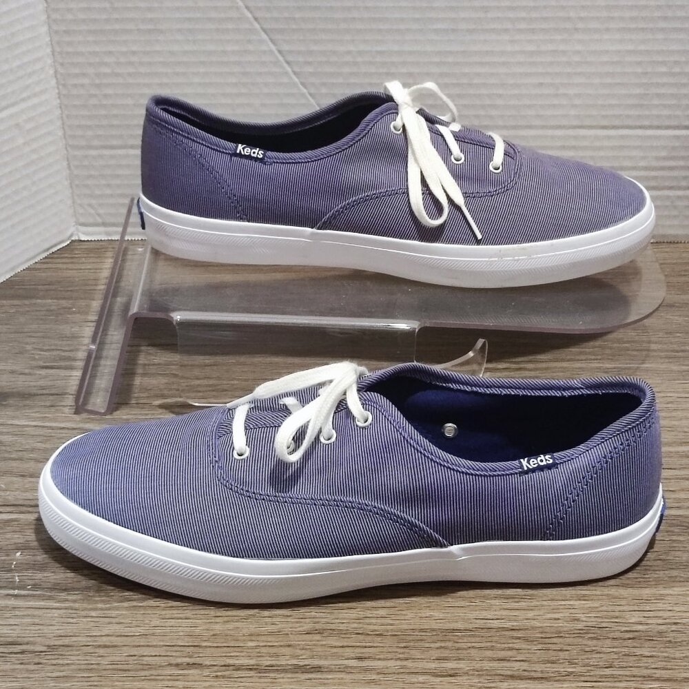 Keds Comfort Sneaker women's s sz 10 Purple stripes Streetwear Tennis Shoe
